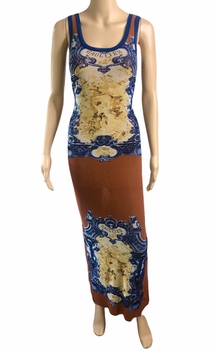 Jean Paul Gaultier Soleil S/S 2008 Vintage Logo Mesh Bodycon