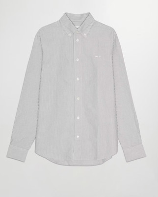 New NN07 Colby Long Sleeve Cotton Striped Oxford Shirt - Sz Large RRP £110
