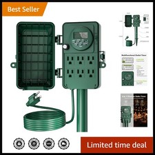 Compact Outdoor Digital Timer with 6 Outlets - Includes Easy Daylight Savings