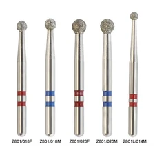 Zirconia Cutting Diamond Burs Long Round Ball Z801/018F Z801/023M Friction Grip
