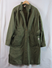 Duluth Trading Women's Jacket Green Studio Makers Duster Tie Canvas Field Large