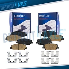 4pc Front Rear Ceramic Brake Pads w/Hardware for 2017 2018 Hyundai Santa Fe XL