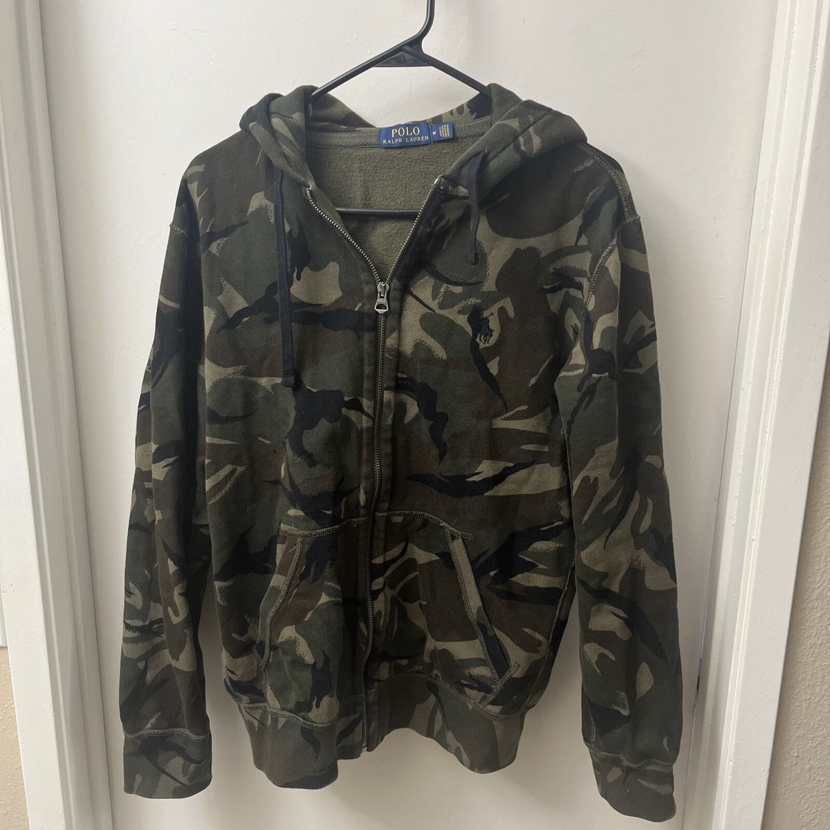 POLO RALPH LAUREN MENS M FULL ZIP CAMOUFLAGE CAMO HOODIE HOODED
