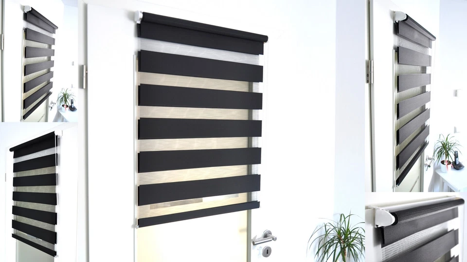 Doppelrollo Klemmfix ohne Bohren mit EasyFix Blickdicht Seitenzugrollo Duo Rollo - Bild 2 von 4