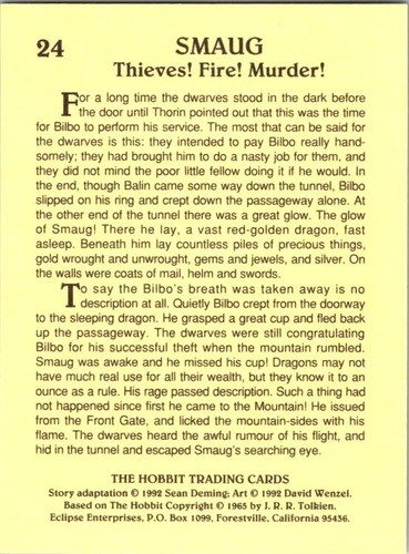 Eclipse Books 1992 THE HOBBIT you pick Singles pack fresh cards Free Shipping - Picture 50 of 74
