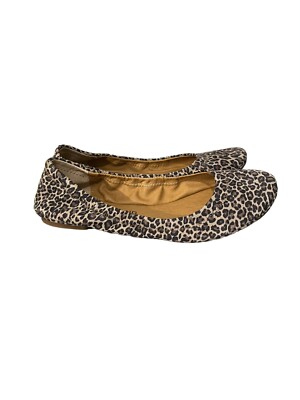 Lucky Brand Emmie Leopard Animal Print Leather Upper Ballet Flats 6M