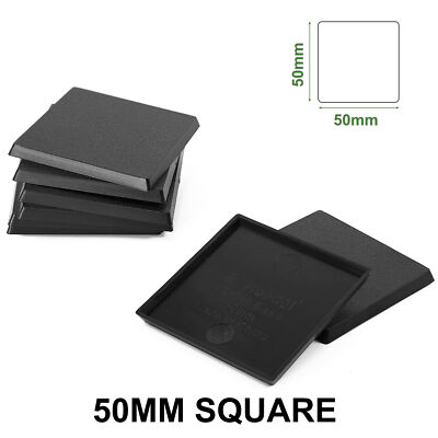 Evemodel 50mm Square Bases Plastic Black for Table Game Wargames MB1050
