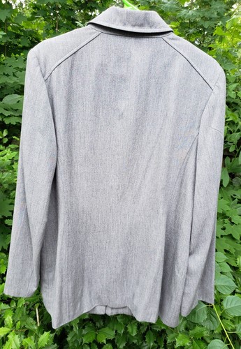 GIANNI Jacket Size 10 Long Style Gray Jacket with Hidden Buttons EXC - 第 3/6 張圖片