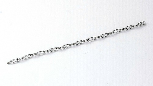 STAINLESS STEEL MARINE LINK BRACELET, 8.5" LONG, 3/16" WIDE - Picture 2 of 2