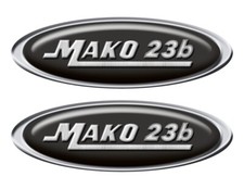 Mako Boat Oval Stickers with Number of your Choice
