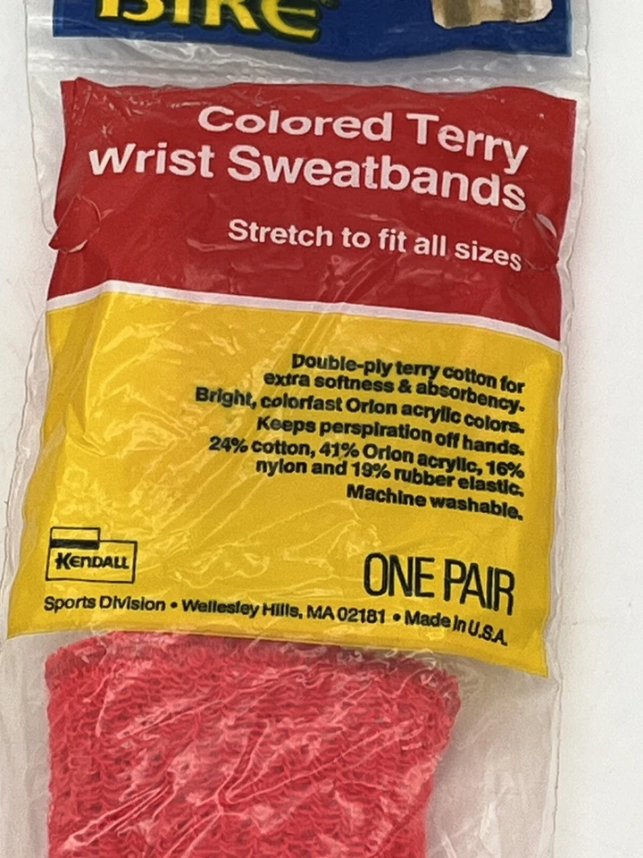 Sweatbands vintage Nike colorido terry pulso elástico um par vermelho EUA NOVO - Imagem 2 de 3