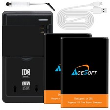 Replaceable 2 x 3920mAh Battery Universal Charger Cable stylus f LG Harmony M257