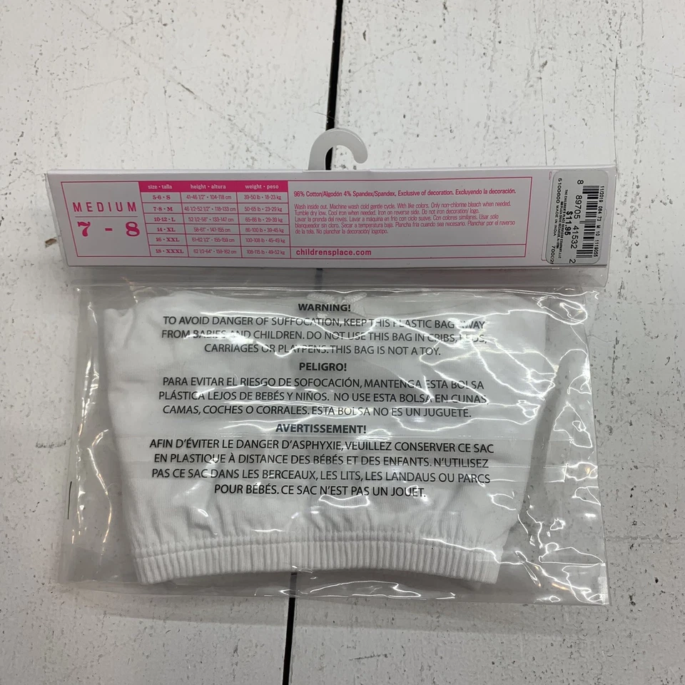 Pack de 2 bralettes blancos The Childrens Place Girls talla mediana Foto 2 de 2