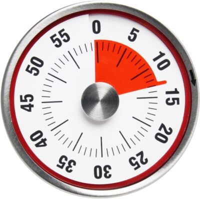 Mechanical Countdown Timer Kitchen Tool Stainless Steel Round Shape Magnetic 