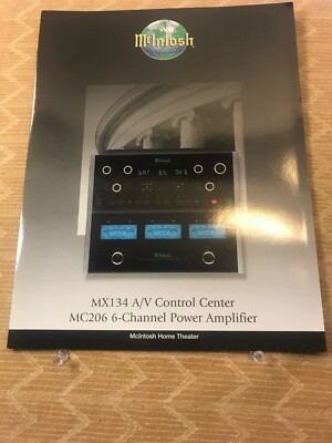 ORIGINAL MCINTOSH-MX134 A/V CONTROL CENTER/MC206 POWER AMP - BROCHURE D1054