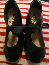 capezio tap shoes girls size 10 1/2, black