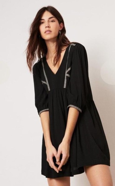 Women Ba&sh Dress Black Viscose XS