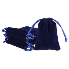 20 Set Velvet Gift Bags 2.8" x 3.6" Velvet Drawstring Jewelry Pouches Navy Blue