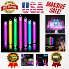 Illuminate Every Celebration: 100 Bulk 6" Glow Sticks with End Caps & Lanyards