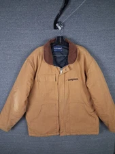 VTG Swingster Mens Coat Large Brown Canvas US Made Chore Coat Barn Work