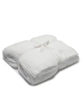 Barefoot Dreams CozyChic Ribbed Blanket Full Queen White Warm Soft Modern Design