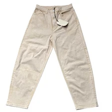 Current/Elliott Jeans Womens 30 Beige High Rise Tapered Leg Relaxed Fit New Tags