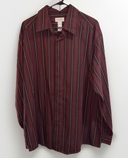 Concepts by Claiborne Men s Size XL Striped Long Sleeve Dress Shirt 100 Cotton