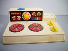 1978 Fisher Price Kitchen Stove Top Glow Magic Burners 919 Vintage Toy Works