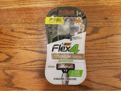BIC Flex 4 Titanium Sensitive Ultra Thin Blades Disposable Razors 3-Count