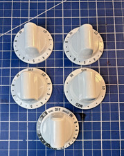 Set of 5 White Kenmore Range Stove Burner Knobs 316553500 316553503 316553509