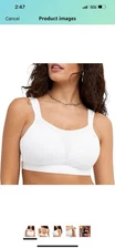 Champion Women's Full Support Spot Comfort Active Sports Bra, White, 38C