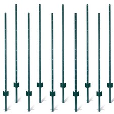 Fence Posts 5Feet - 10Pack, Heavy Duty Metal Fence Post with U-Channel, Steel