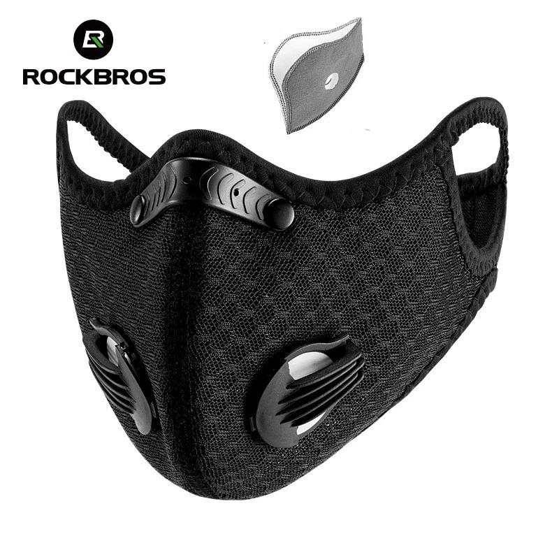 ROCKBROS Face Mask+ Active Carbon Filter Breathing Valves Reusable Cycling Mask - Image 3 of 4