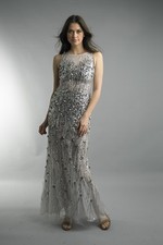 Sequined Column Evening Gown