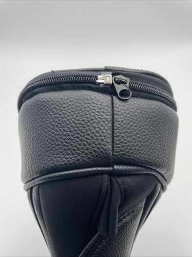 Monogrammed “TRE” Leather Golf Driver Headcover Zip Top w Tee Holder - Magnetic - Picture 8 of 9