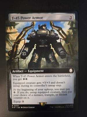 T-45 Power Armor NM EXTENDED ART Universes Beyond: Fallout MTG FREE SHIPPING