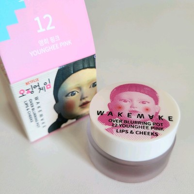 WAKEMAKE X SQUID GAME Over Blurring Pot Lips & Cheeks No. 12 Younghee Pink