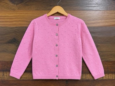Next Girls Pink Textured Bobble Knit Cardigan Sweater 4-5 Years 110cm