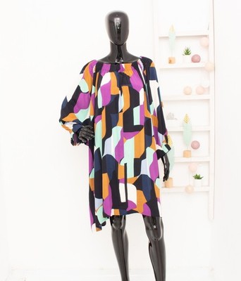 Masai Kleid Gazelle Tunika Viskose Kaftan Oversize Locker Sonnenuntergang...