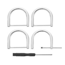 D-Rings Screw in Shackle, 4Pcs 32mm U Shape D Ring for Purse Bag DIY, Silver