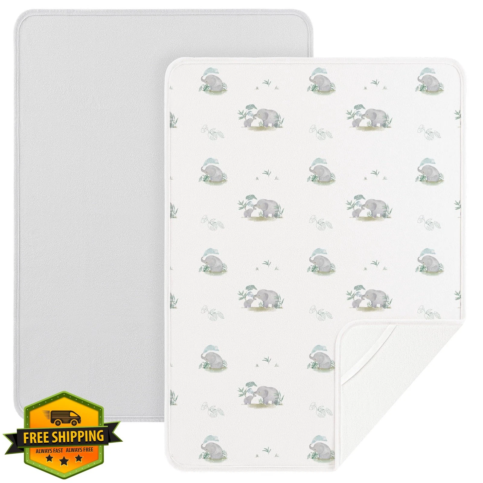 Travel Baby Changing Pad 2 Pack Absorbent Portable Gray Elephant
Opens in a new window or tab