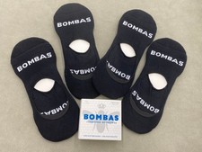 4 pairs BOMBAS Light Cushion No Show Socks Women's Size Med 8-10.5 Black