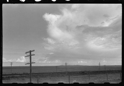 Photo:1930s Rural Landscape Power Lines Open Plains Photograph