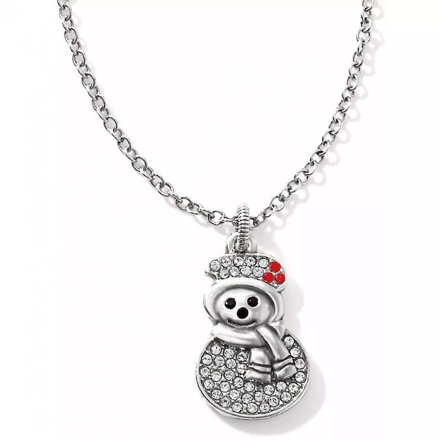 Brighton Lil Snowman crystal petite necklace Holiday Christmas NWT $48
