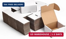 4x3x2 White Shipping Boxes Set of 50, Corrugated Cardboard Mailer Boxes for Pack