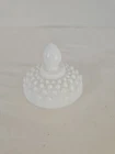 Vtg Fenton White Milk Glass Hobnail Sugar Bowl Beaded Top LID ONLY 3"D