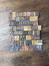 Vintage Letterpress Printing Slab Serif  Wood Type 10 Lines (1.625”) ~66 Blocks