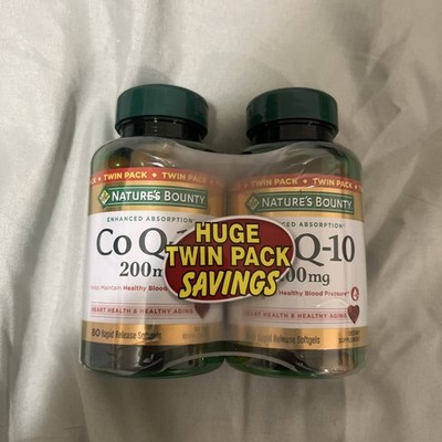 Nature's Bounty NRT-79340 Twin Pack 200mg Co Q-10 Cardiovascular and Heart Heal
