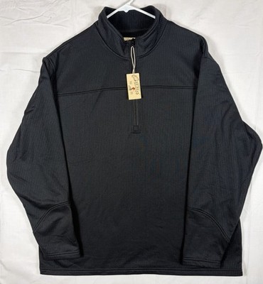 RedHead Brand Bass Pro Tech Grid Fleece 1/4 Zip Pullover Black Men s XL NWT
