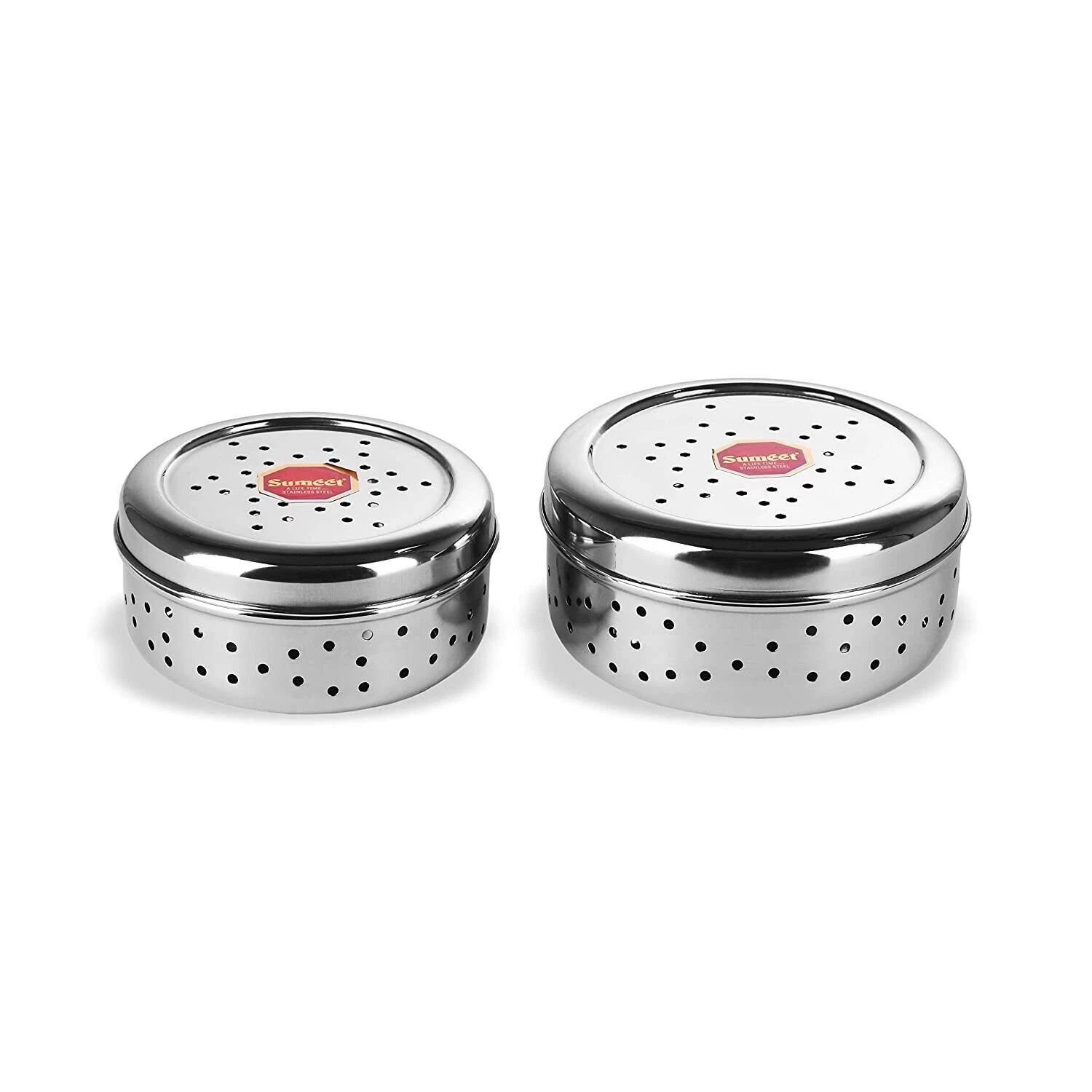 Stainless Steel Hole container/Sprout Maker with Air Ventilation -2 Pcs